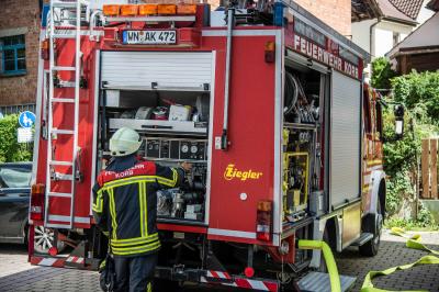 Korb: Fahrzeugbrand an der Volksbank